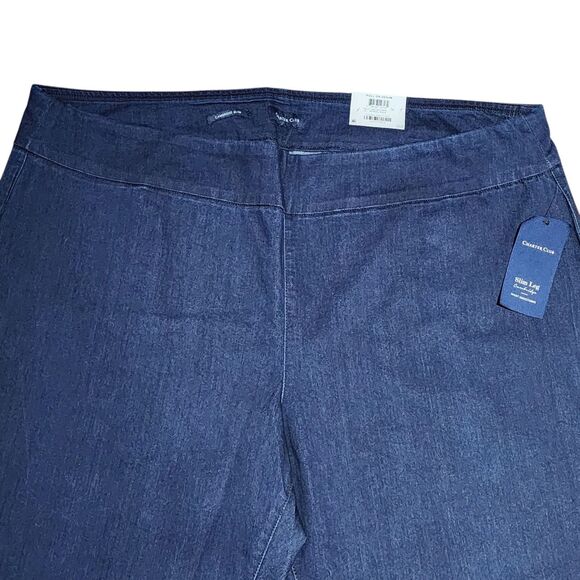 Charter Club Plus Size Cambridge Slim Leg Stretch Blue Denim Pull On Pants 28W - Picture 3 of 16